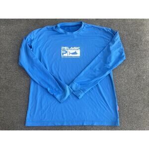 Pelagic Aquatek Graphic Performance Shirt L Blue Long Sleeve Fishing